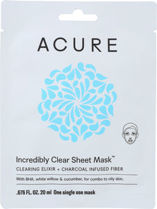 ACURE: Mask Incredibly Clear Sheet, 1 ea