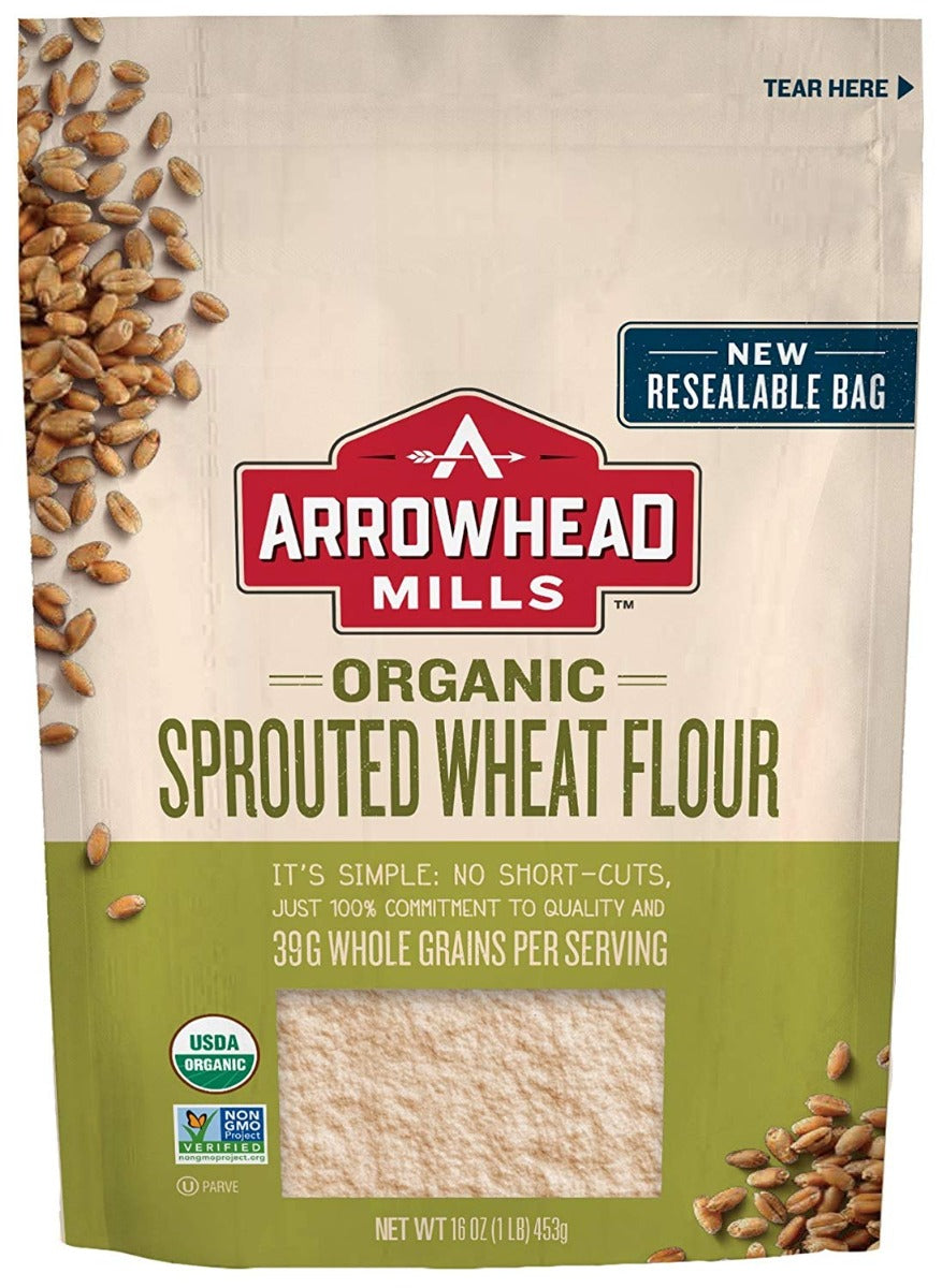 ARROWHEAD MILLS: Organic Sprouted Wheat Flour, 16 oz