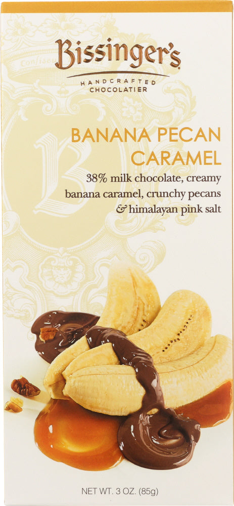 BISSINGERS: Banana Caramel Pecan Chocolate Bar, 3 oz