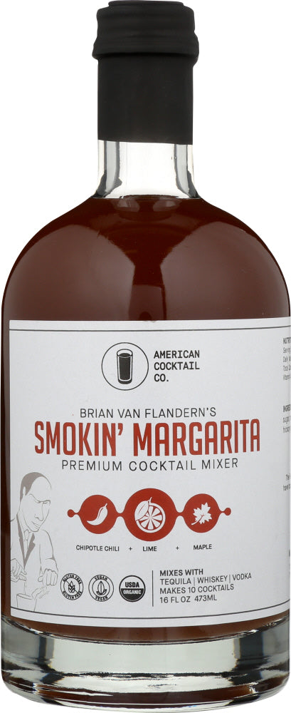 AMERICAN COCKTAIL COMPANY: Smokin' Margarita Premium Cocktail Mixer, 16 fo