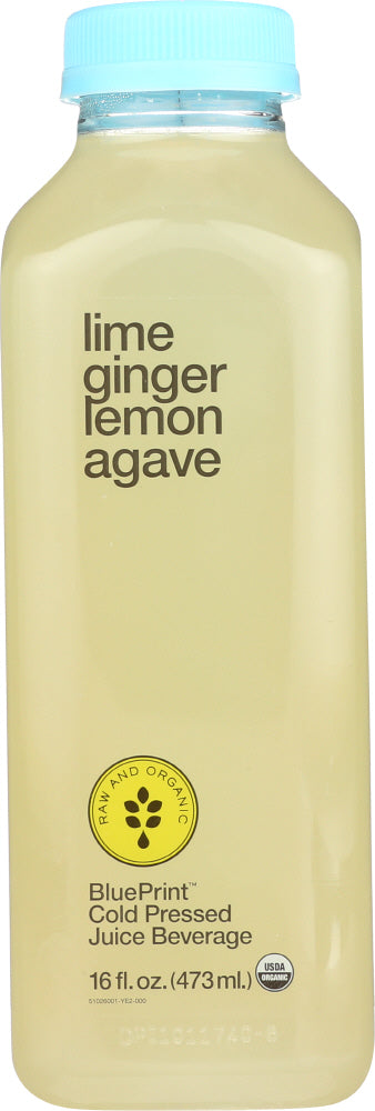 BLUEPRINT: Organic Lime Ginger Lemon Agave Cold Pressed Juice Beverage, 16 Oz