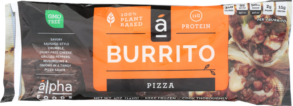 ALPHA FOODS: Plant Based Burrito Pizza, 5 oz