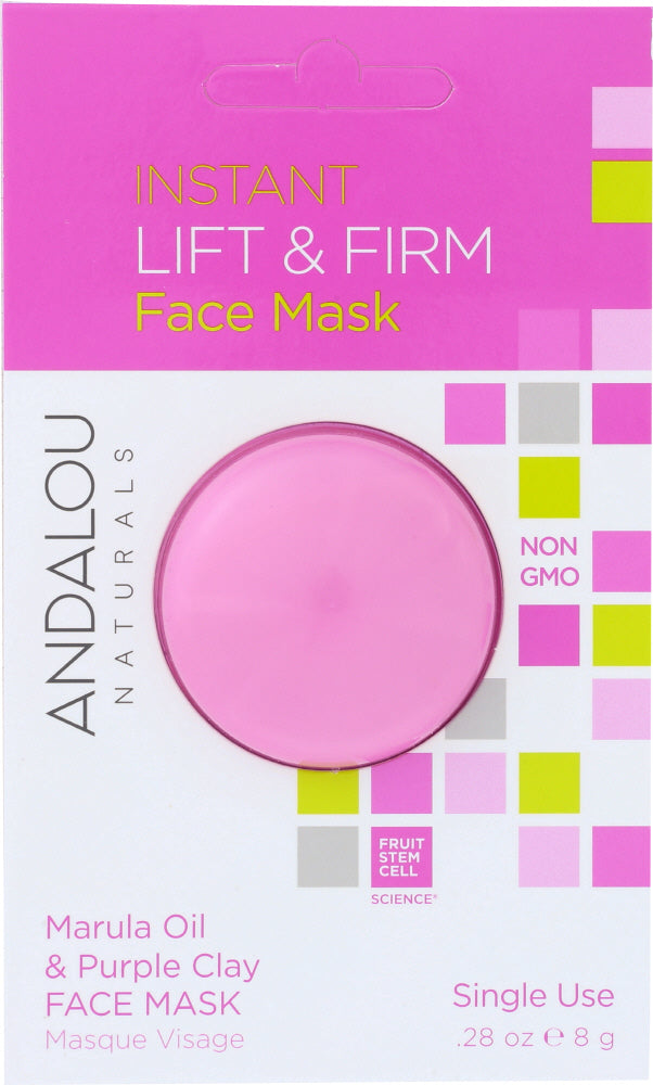 ANDALOU NATURALS: Instant Lift & Firm Face Mask Marula Oil & Purple Clay, 0.28 oz