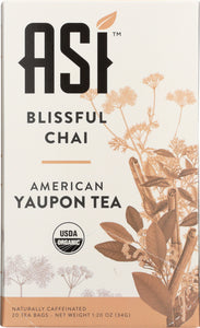 ASI YAUPON: Tea Yaupon Blissful Chai, 20 bg