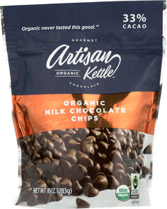 ARTISAN KETTLE: Morsels Organic Milk Chocolate Chips, 10 oz