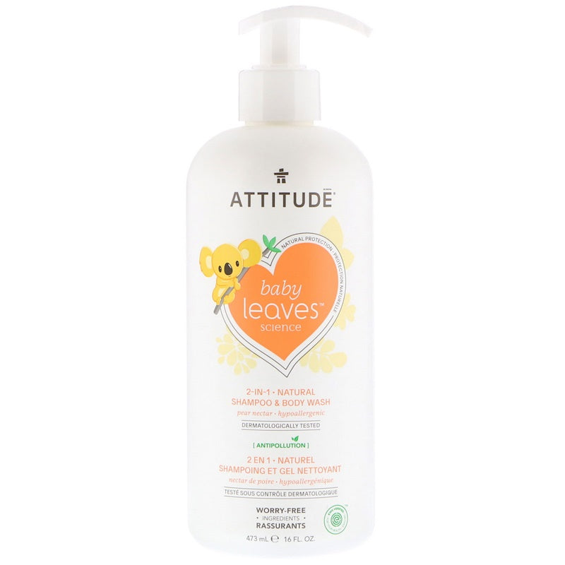 ATTITUDE: 2-IN-1 Baby Shampoo Pear Nectar, 16 fo
