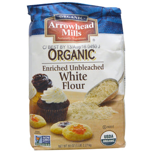 ARROWHEAD MILLS: Organic Unbleached White Flour, 25 lb
