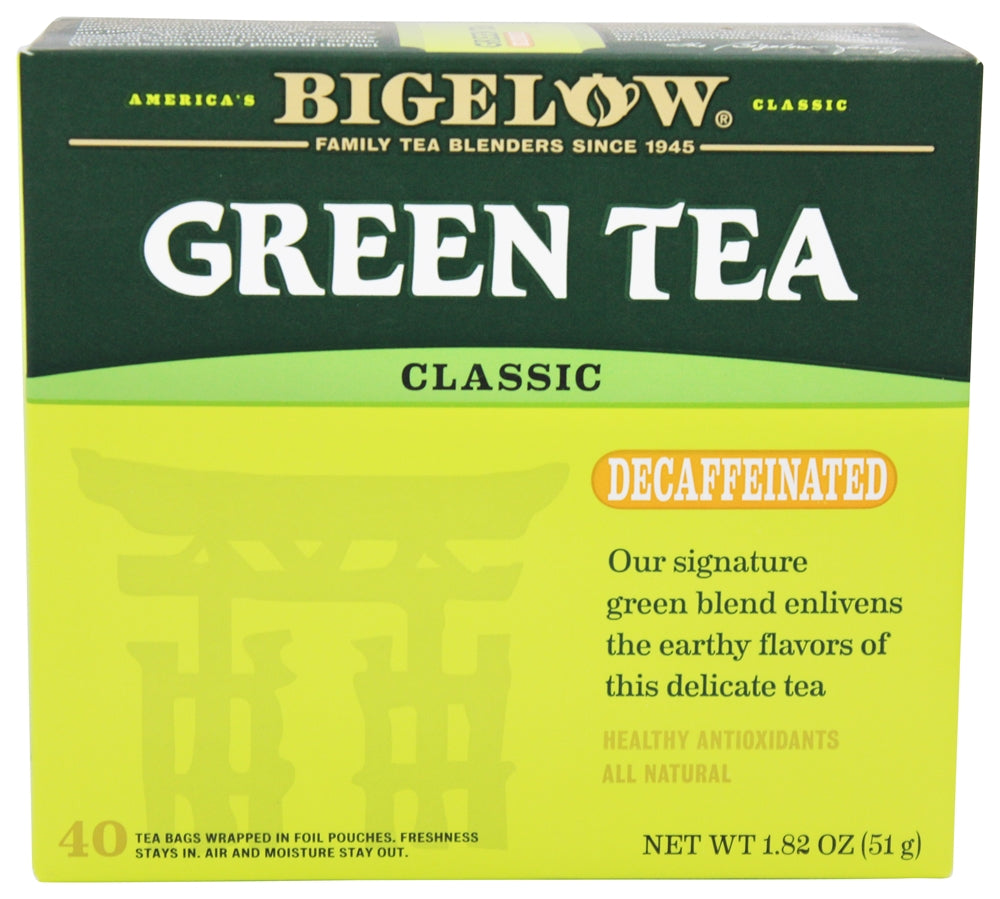 BIGELOW: Green Tea Classic Decaffeinated 40 Tea Bags, 1.82 oz