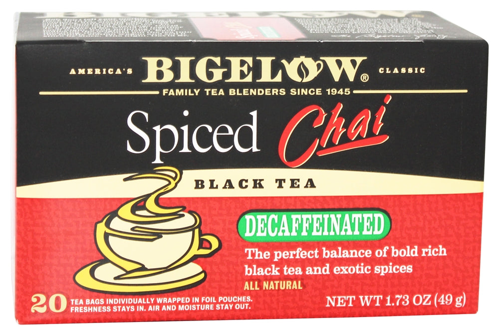 BIGELOW: Black Tea Decaffeinated Spiced Chai, 20 Tea Bags