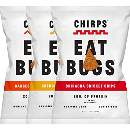 Chirps Cricket Chips Variety Pack, Gluten-free, High Protein - 1.25 Oz (Pack of 6)