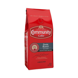 COMMUNITY COFFEE: Signature Blend Ground Dark Roast Coffee, 12 oz