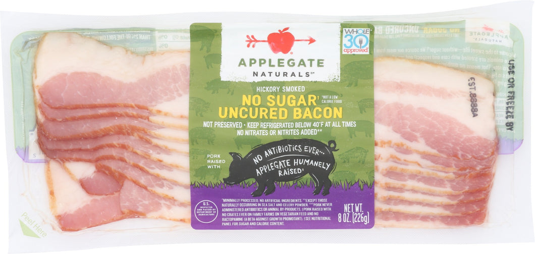 APPLEGATE: Naturals No Sugar Uncured Bacon, 8 oz