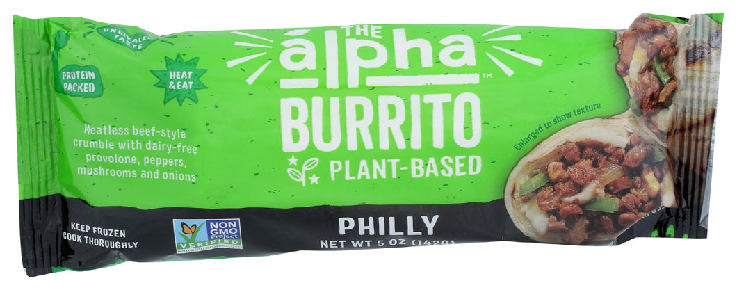 ALPHA FOODS: Plant Based Burrito Philly, 5 oz